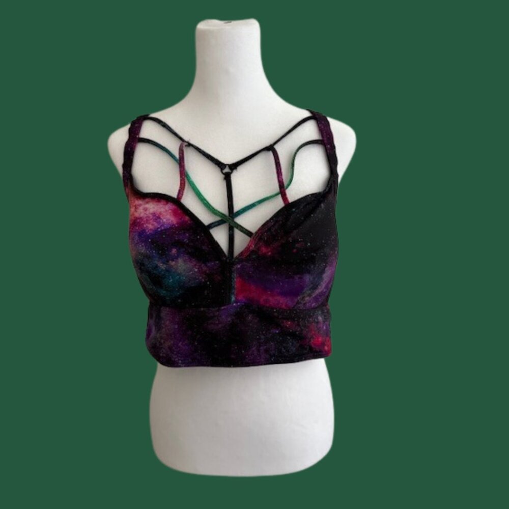 Torrid Size 2 Galaxy Print Strappy Sports Bra Size 2